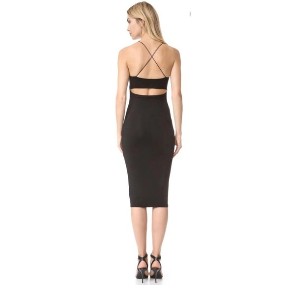 T by Alexander Wang Strappy Tank Dress Size Large Black Mid Length Bodycon - Picture 4 of 9